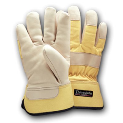 GANTEC 1501-TS – COWHIDE AND COTTON WORKING GLOVES WITH ONE PIECE PALM AND 3M™ THINSULATE® & FLEECE LINING, LARGE