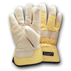 GANTEC 1501-TS – GANTS DE TRAVAIL EN CUIR DE VACHE ET COTON AVEC PAUME SIMPLE ET DOUBLURE DE 3M™ THINSULATE® ET DE FLANELLE, XX-LARGE