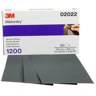 FEUILLE ABRASIVE WETORDRY(MC) 3M(MC), 401Q, 02022, GRAIN 1200, POIDS A, 13,97 X 22,86 CM (5 1 / 2 X 9 PO), 50 FEUILLES / BOÎTE