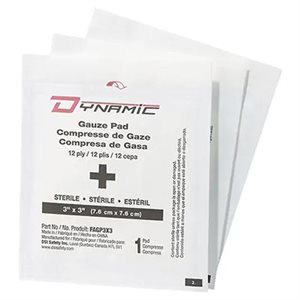 PIP DYNAMIC™ FAGP3X3100 – GAUZE PADS, STERILE, 12PLY, 3"X3", BOX OF 100