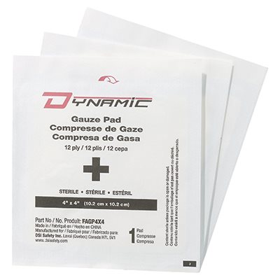 PIP DYNAMIC™ FAGP4X4100 – GAUZE PADS, STERILE, 12 PLY, 4"X4", BOX OF 100