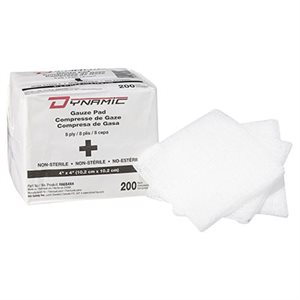 PIP DYNAMIC™ FAGS4X4 – GAUZE SPONGES, 4"X4", NON-STERILE, 8 PLY, BOX OF 200