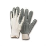 GANTEC 1180 – GANTS DE NYLON BLANC, PAUME ENDUITE DE MOUSSE DE NITRILE GRIS, LARGE