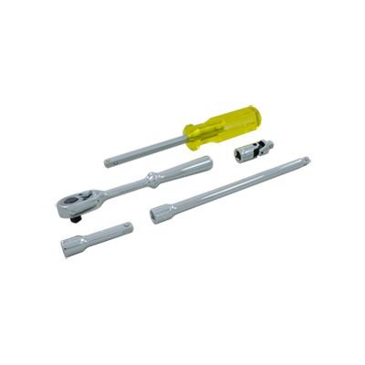 GRAY TOOLS 10805 - 5 PIECE 1 / 4" DRIVE CHROME, RATCHET & ATTACHMENTS SET