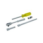 GRAY TOOLS 10805 - ENSEMBLE DE 5 CLIQUETS CHROMÉS AVEC ACCESSOIRES