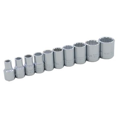 GRAY TOOLS 15110 - 10 PIECE 1 / 4" DRIVE, 12 POINT SAE STANDARD, CHROME SOCKET SET, 3 / 16" - 9 / 16"