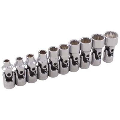 GRAY TOOLS 15410 - ENSEMBLE DE 10 DOUILLES 12 PANS CARDAN STANDARDS SAE