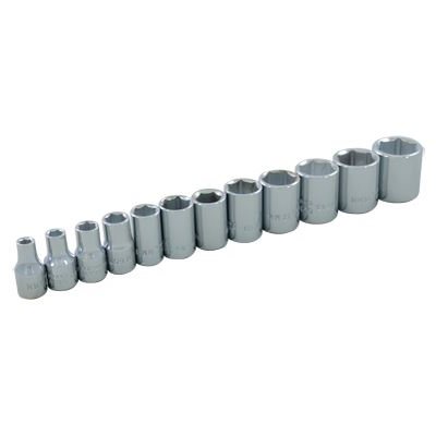 GRAY TOOLS 19012 - 12 PIECE 1 / 4" DRIVE, 6 POINT METRIC STANDARD, CHROME SOCKET SET, 4MM - 15MM