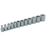 GRAY TOOLS 19012 - 12 PIECE 1 / 4" DRIVE, 6 POINT METRIC STANDARD, CHROME SOCKET SET, 4MM - 15MM