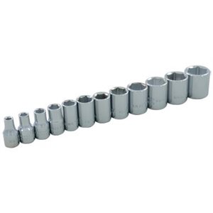 GRAY TOOLS 19012 - 12 PIECE 1 / 4" DRIVE, 6 POINT METRIC STANDARD, CHROME SOCKET SET, 4MM - 15MM