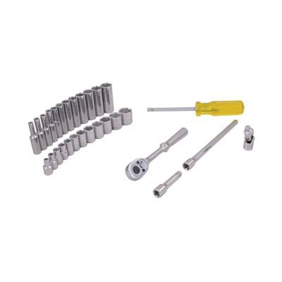 GRAY TOOLS 19029 - 29 PIECE 1 / 4" DRIVE, 6 POINT METRIC STANDARD & DEEP, CHROME SOCKET & ATTACHMENT SET