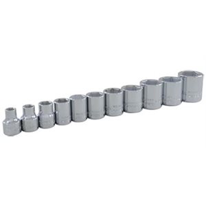 GRAY TOOLS 25012 - 11 PIECE 3 / 8" DRIVE 6 POINT SAE, STANDARD CHROME SOCKET SET, 1 / 4" - 7 / 8"