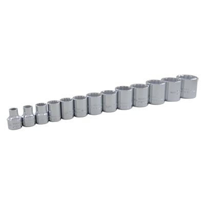 GRAY TOOLS 25113 - 13 PIECE 3 / 8" DRIVE 12 POINT SAE, STANDARD CHROME SOCKET SET, 1 / 4" - 1"