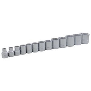 GRAY TOOLS 25113 - 13 PIECE 3 / 8" DRIVE 12 POINT SAE, STANDARD CHROME SOCKET SET, 1 / 4" - 1"