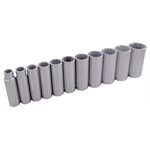 GRAY TOOLS 25311 - 11 PIECE 3 / 8" DRIVE 12 POINT SAE, DEEP CHROME SOCKET SET, 3 / 8" - 1"