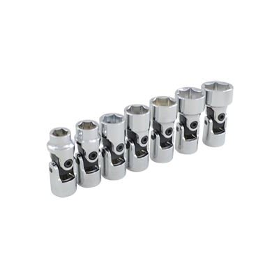 GRAY TOOLS 25507A - 7 PIECE 3 / 8" DRIVE 6 POINT SAE, STANDARD UNIVERSAL JOINT SOCKET SET, 3 / 8" - 3 / 4"