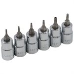 GRAY TOOLS 25706 - 6 PIECE 3 / 8" DRIVE TAMPER RESISTANT, TORX HEAD SOCKET SET, T7 - T20