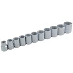 GRAY TOOLS 29011 - 11 PIECE 3 / 8" DRIVE 6 POINT METRIC, STANDARD CHROME SOCKET SET, 9MM - 19MM