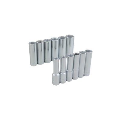 GRAY TOOLS 29212 - 12 PIECE 3 / 8" DRIVE 6 POINT METRIC, DEEP CHROME SOCKET SET, 8MM - 19MM