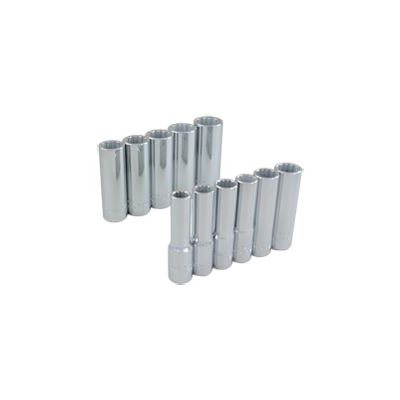 GRAY TOOLS 29311 - 11 PIECE 3 / 8" DRIVE 12 POINT METRIC, DEEP CHROME SOCKET SET, 9MM - 19MM