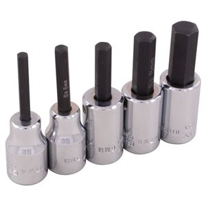 GRAY TOOLS 29605 - 5 PIECE 3 / 8" DRIVE METRIC, STANDARD LENGTH HEX HEAD SOCKET SET, 4MM - 10MM