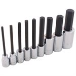 GRAY TOOLS 29609 - 9 PIECE 3 / 8" & 1 / 2" DRIVE METRIC, EXTRA LONG & STANDARD HEX HEAD SOCKET SET