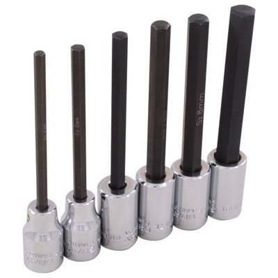 GRAY TOOLS 29616 - 6 PIECE 3 / 8" DRIVE METRIC, EXTRA LONG HEX HEAD SOCKET SET, 4MM - 10MM