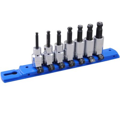 GRAY TOOLS 29707 - 7 PIECE 3 / 8" DRIVE METRIC, EXTRA LONG HEX HEAD SOCKET SET, 4MM - 10MM