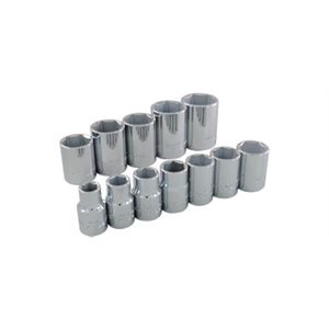 GRAY TOOLS 35012 - 12 PIECE 1 / 2" DRIVE 6 POINT SAE, STANDARD CHROME SOCKET SET, 7 / 16" - 1-1 / 8"