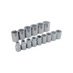 GRAY TOOLS 35015 - 15 PIECE 1 / 2" DRIVE 6 POINT SAE, STANDARD CHROME SOCKET SET, 3 / 8" - 1-1 / 4"