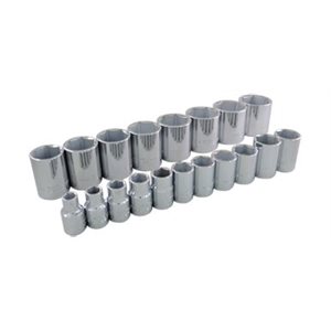 GRAY TOOLS 35020 - 19 PIECE 1 / 2" DRIVE 6 POINT SAE, STANDARD CHROME SOCKET SET, 3 / 8" - 1-1 / 2"