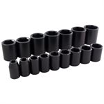 GRAY TOOLS 35066 - 16 PIECE 1 / 2" DRIVE 6 POINT SAE, STANDARD IMPACT SOCKET SET, 3 / 8" - 1-5 / 16"