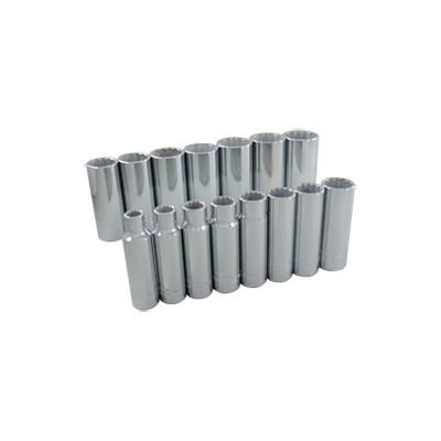 GRAY TOOLS 35315 - 15 PIECE 1 / 2" DRIVE 12 POINT SAE, DEEP CHROME SOCKET SET, 3 / 8" - 1-1 / 4"