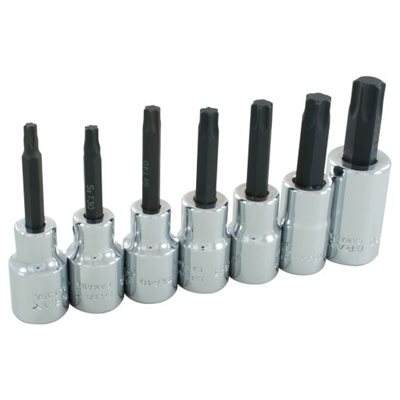 GRAY TOOLS 35707 - 7 PIECE 1 / 2" DRIVE TORX HEAD, CHROME SOCKET SET, T27 - T60