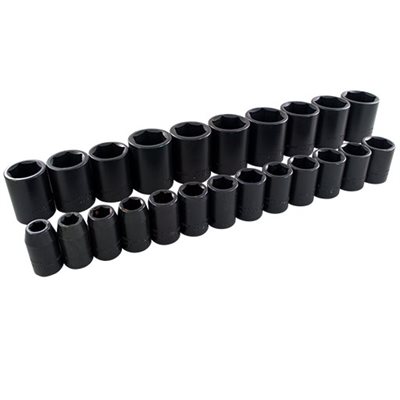 GRAY TOOLS 39023 - 23 PIECE 1 / 2" DRIVE 6 POINT METRIC, STANDARD IMPACT SOCKET SET, 10MM - 32MM