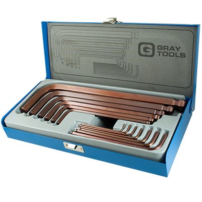 GRAY TOOLS 697513 - 13 PIECE METRIC, LONG ARM BALL S2 HEX KEY SET, 1.5MM - 17MM