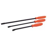 GRAY TOOLS 73913 - 3 PIECE SCREWDRIVER HANDLE PRY BAR SET, BLACK OXIDE BLADES