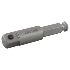 GRAY TOOLS 79242 - 1 / 4" DRIVE MALE SQUARE END, HEX DRIVE EXTENSION, 2" LONG