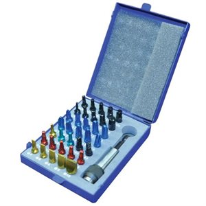 GRAY TOOLS 88036 - 36 PIECE COLOR INSERT BIT SET IN METAL CASE, INCLUDES MAGNETIC BIT HOLDER