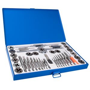 GRAY TOOLS 92440 - 40 PIECE METRIC CARBON TAP & DIE SET, INCLUDES PLASTIC STORAGE CASE