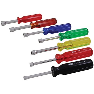 GRAY TOOLS CHS7A - 7 PIECE SAE NUT DRIVER SET, (HOLLOW SHANK), 3 / 16" - 1 / 2"