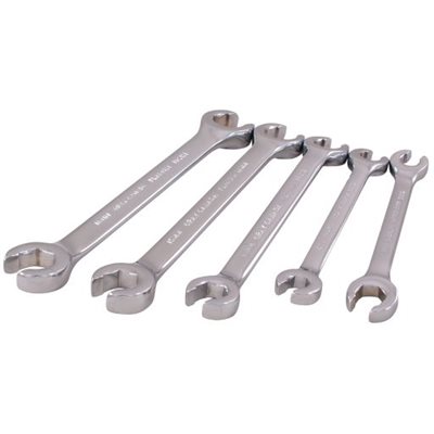 GRAY TOOLS FLM5S - ENSEMBLE DE 5 CLÉS POLYGONALES À TÊTES FENDUES 6 PANS CHROMÉES MÉTRIQUES