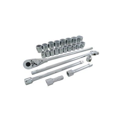 GRAY TOOLS HD25 - 26 PIECE 3 / 4" DRIVE, 12 POINT SAE, CHROME SOCKET & ATTACHMENT SET