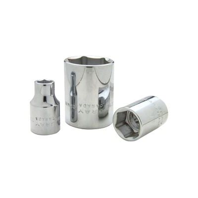 GRAY TOOLS M1226H - 26MM X 1 / 2" DRIVE, 6 POINT STANDARD LENGTH, CHROME FINISH SOCKET