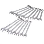 GRAY TOOLS MC215 - 15 PIECE 12 POINT METRIC, MIRROR CHROME, COMBINATION WRENCH SET, 10MM - 24MM