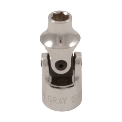 GRAY TOOLS MU13H - 13MM X 1 / 4" DRIVE, 6 POINT STANDARD LENGTH, UNIVERSAL JOINT SOCKET, CHROME FINISH