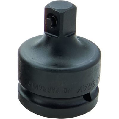 GRAY TOOLS PA6-4 - ADAPTER 3 / 4" FEMALE 1 / 2" MALE, BLACK IMPACT