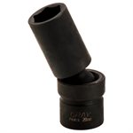 GRAY TOOLS PHUM15L - 15MM X 1 / 2" DRIVE, 6 POINT DEEP LENGTH, UNIVERSAL JOINT SOCKET, BLACK IMPACT