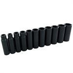 GRAY TOOLS PL11T - 11 PIECE 1 / 2" DRIVE 6 POINT SAE, DEEP IMPACT SOCKET SET, 3 / 8" - 1"