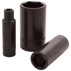 GRAY TOOLS PL2437 - 1-5 / 16" X 1 / 2" DRIVE, 6 POINT DEEP LENGTH, BLACK IMPACT SOCKET